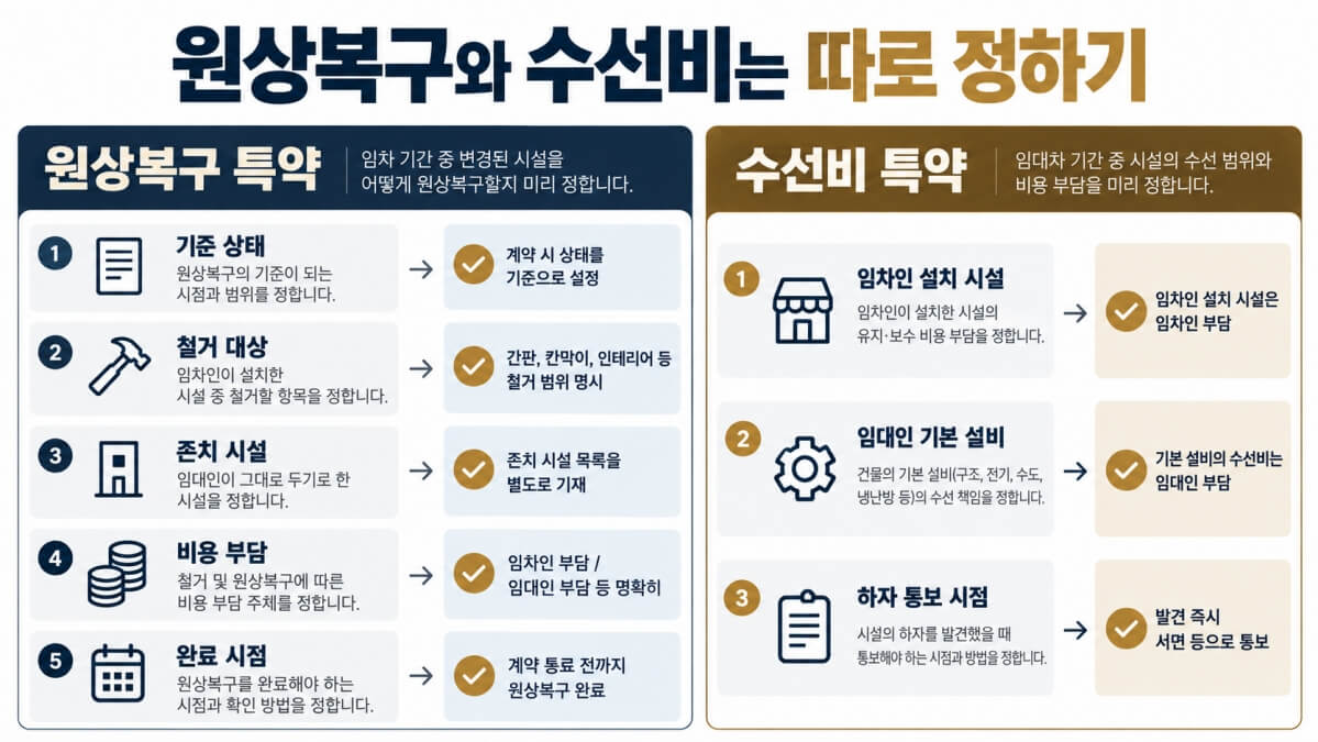 상가 임대차계약서 원상복구 특약