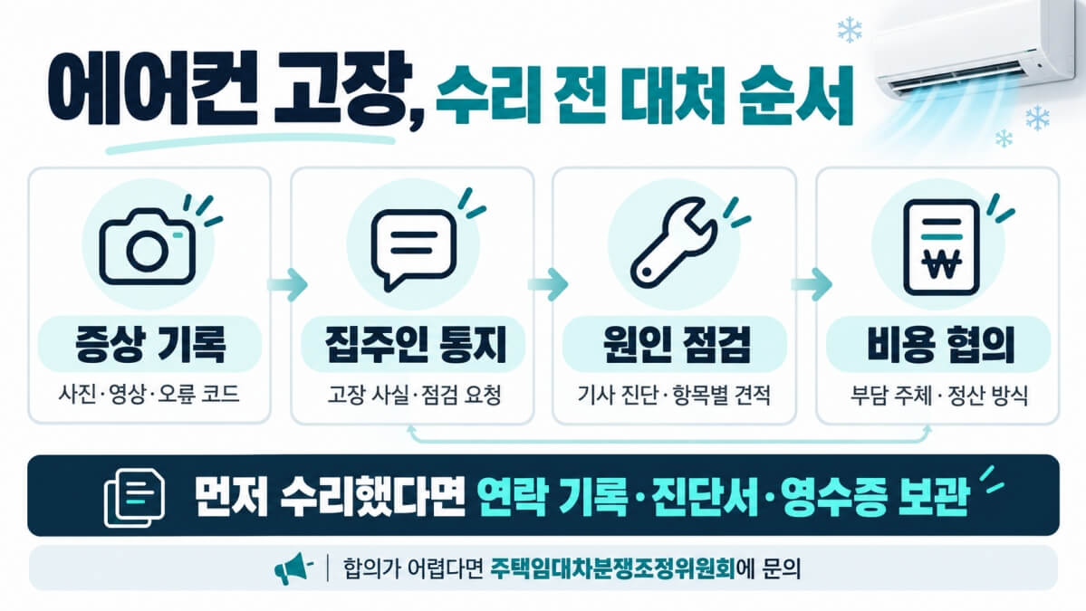 전세집 에어컨 고장 대처법