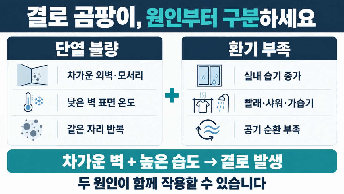 전세집 결로 곰팡이 원인