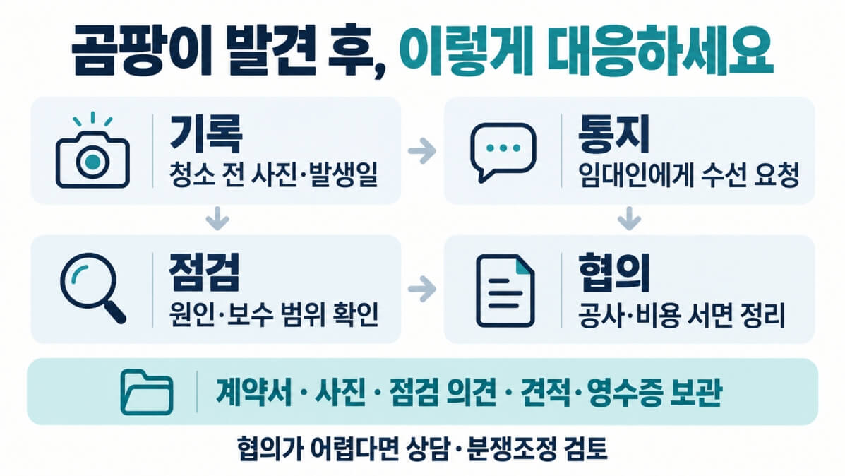 전세집 곰팡이 발견 후 대응