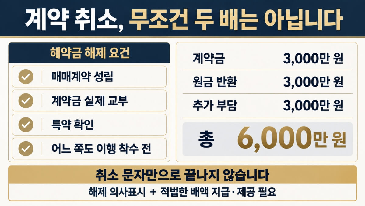 계약 취소, 무조건 두 배?