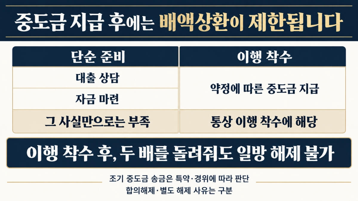 중도금 지급 후 계약 해제