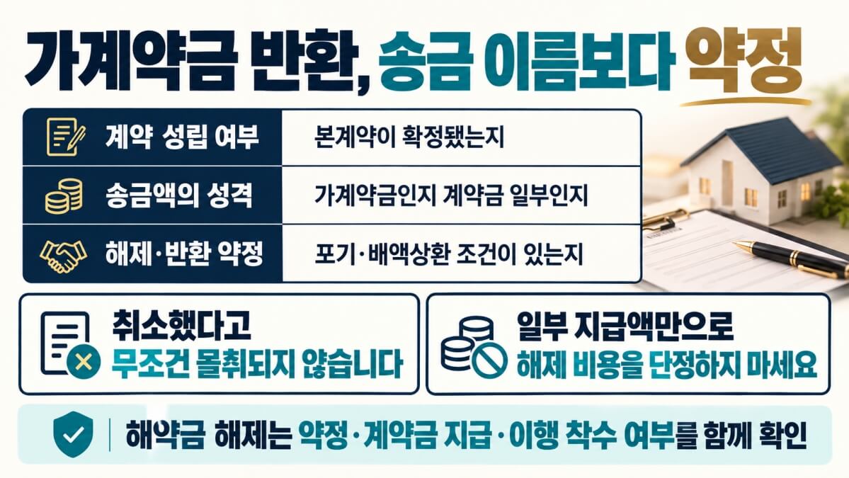 가계약금 반환