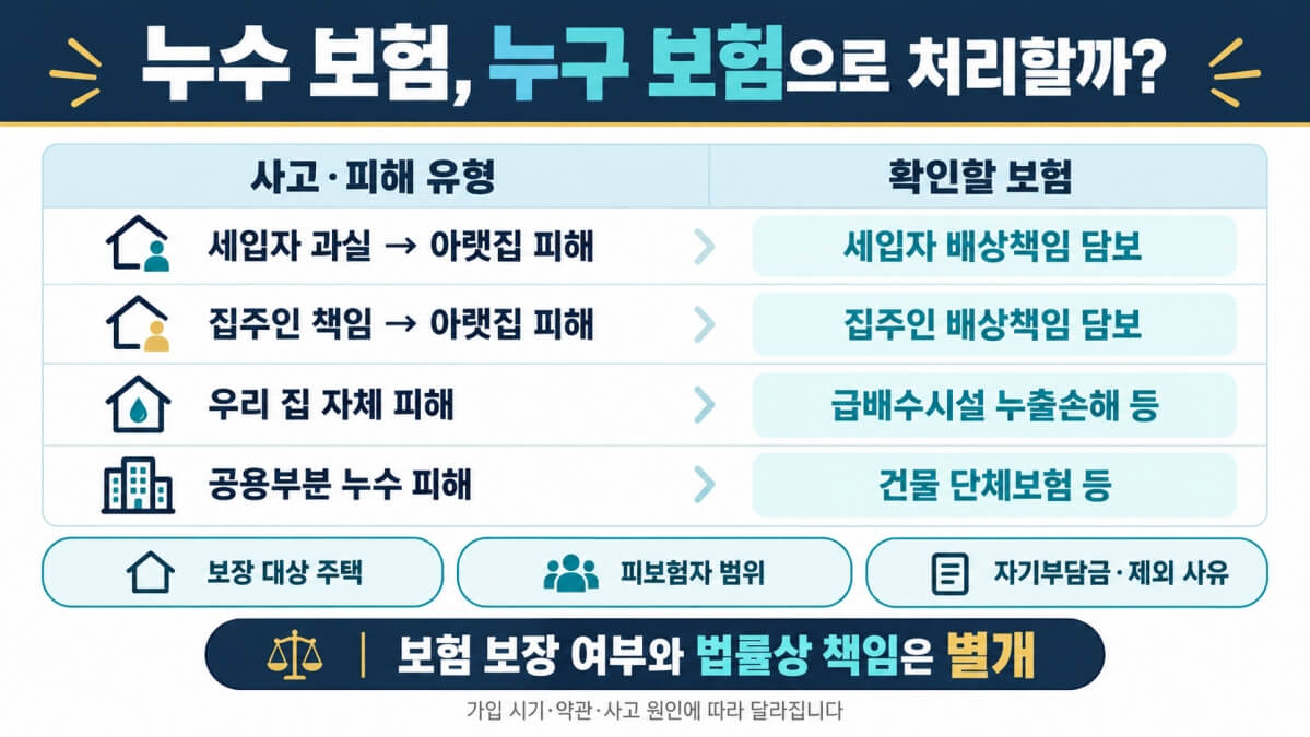 아랫집 누수 피해 보상 보험 처리