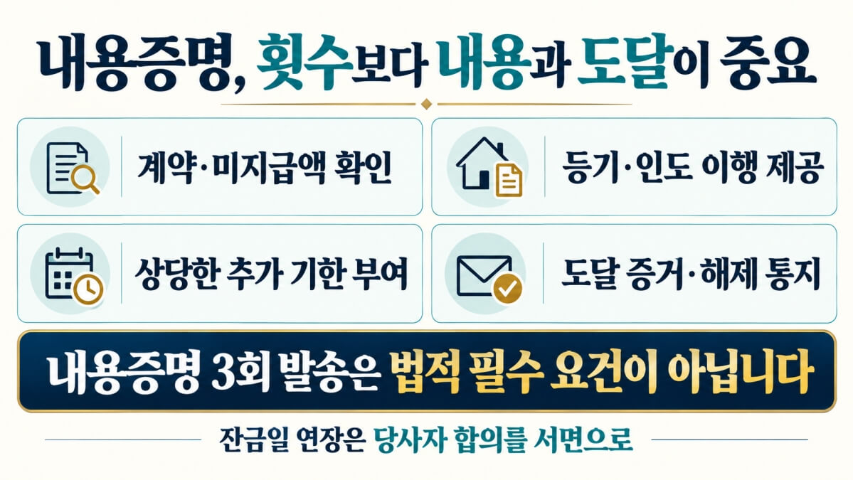 잔금 미지급 내용증명과 계약 해제