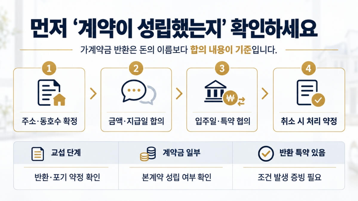 가계약금 반환받을 수 있는 경우