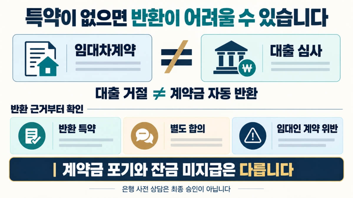전세대출 불가 시 계약금 반환 특약