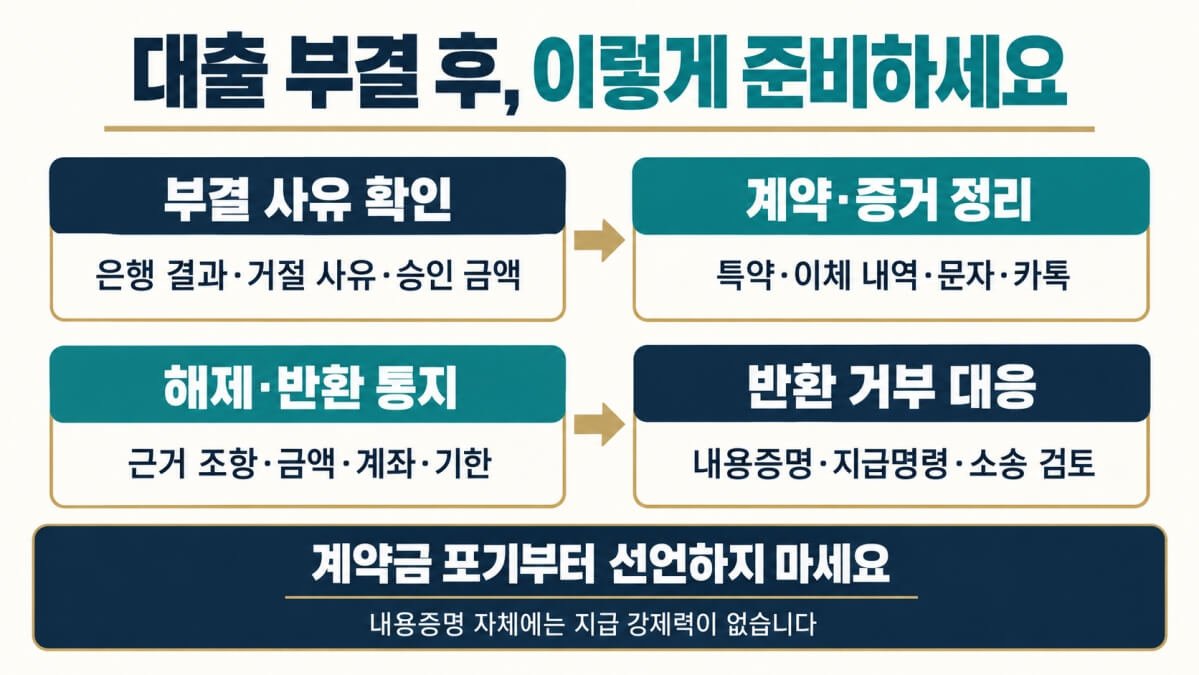 전세대출 불가 시 계약금 반환 절차