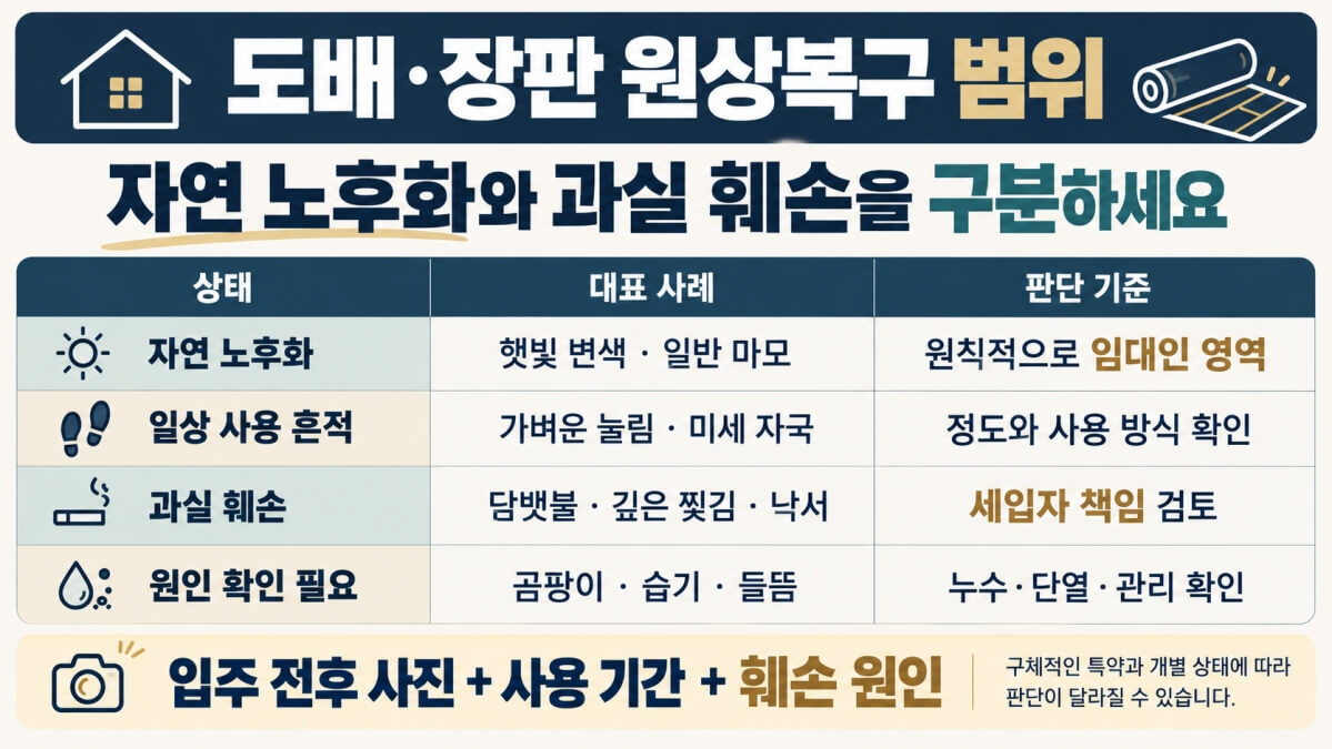 도배·장판 원상복구 범위