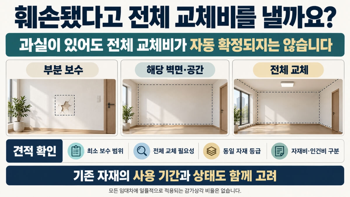 도배·장판 원상복구 전체 교체비 부담