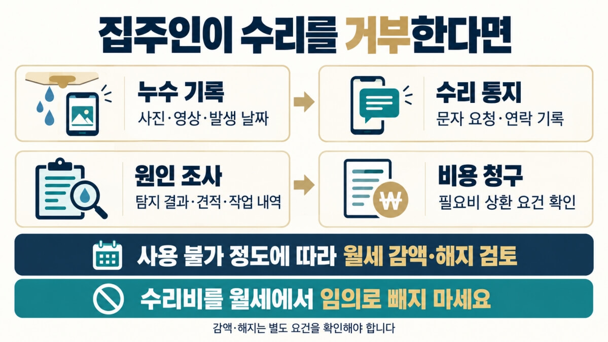 집주인이 수리를 거부한다면